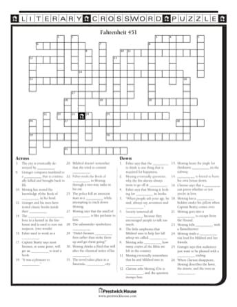 Fahrenheit 451 Crossword Puzzle prestwickhouse com